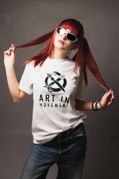 T - SHIRT ARTINMOVEMENT bianca