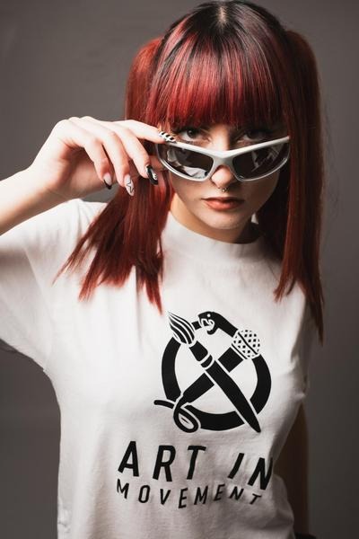 T - SHIRT ARTINMOVEMENT bianca